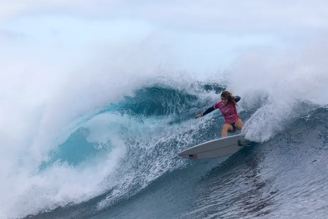 Caroline Marks wins gold for US in surfing final nail-biter